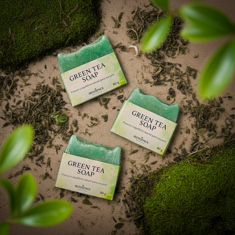 Green Tea Soap - Sabonete Chá Verde - 100% Óleo de Coco